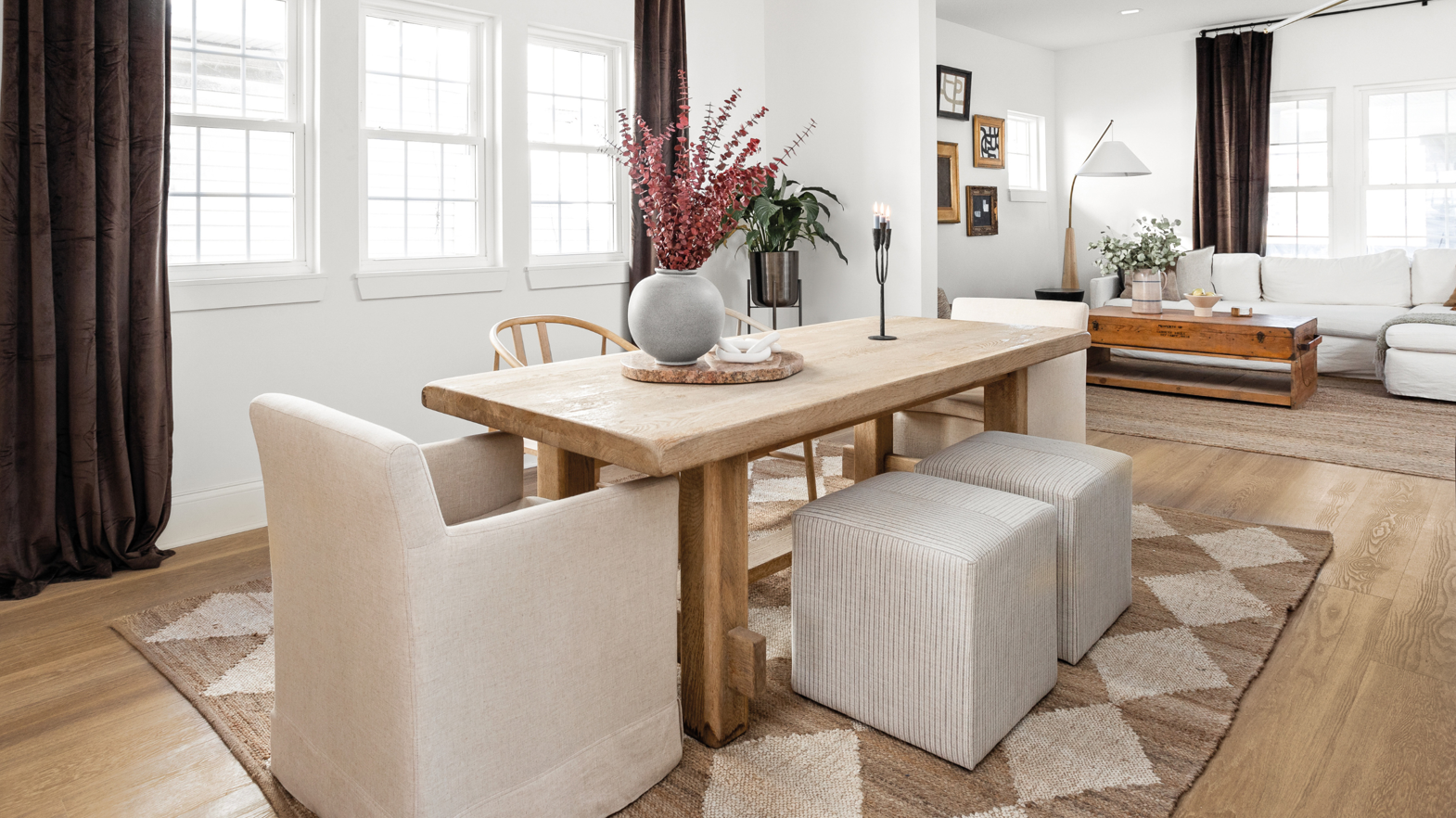 Warm Brushed Oak RKP8215 in a dining room in episode 5 of Good Bones Season 7